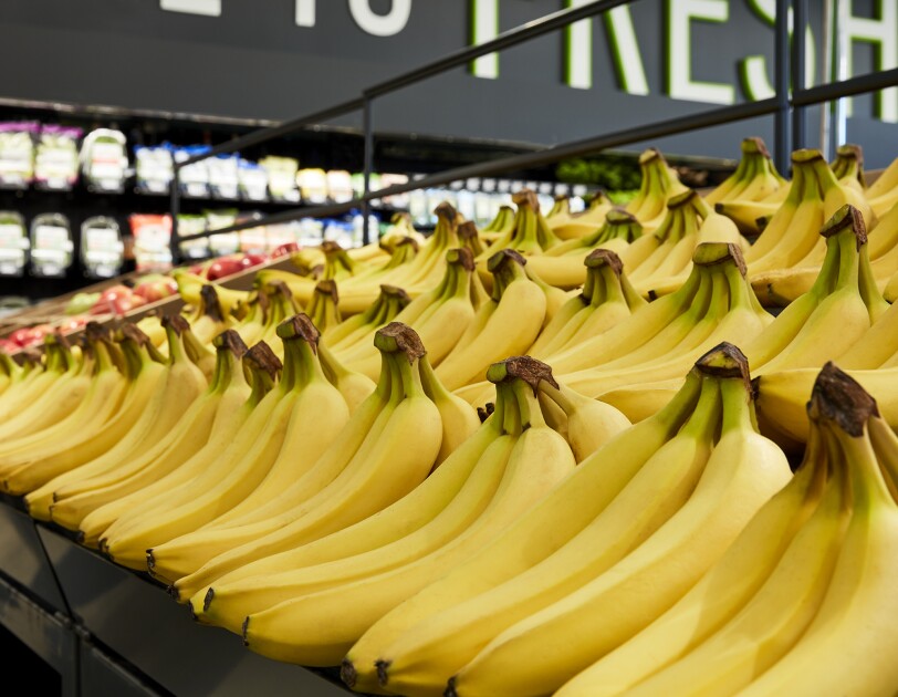 Food inside an Amazon Fresh grocery store in Woodland Hills, California.