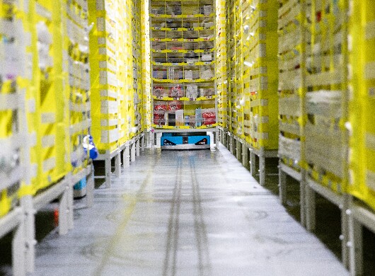 Robotics show in an Amazon FC