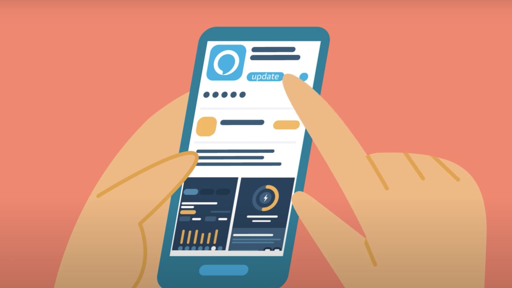 Devices- Alexa Option 3, showing Alexa update on a phone