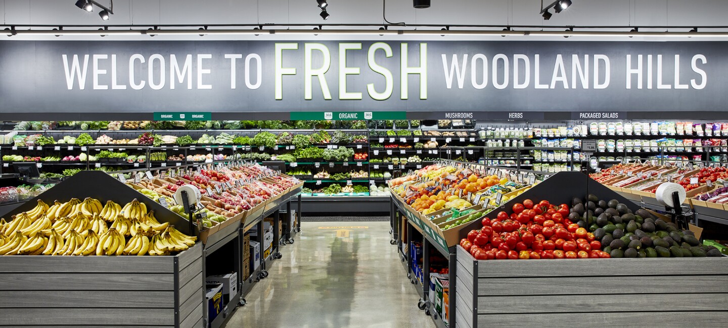 Inside an Amazon Fresh grocery store in California