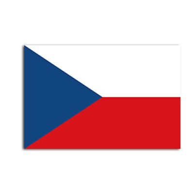 Flat flag of Czech Republic on a white background