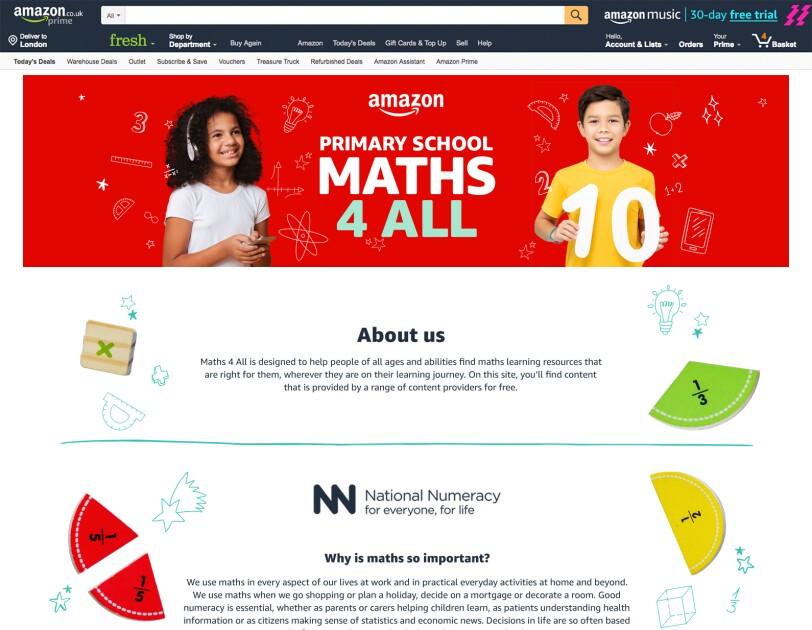Image of the Maths4All website landing page