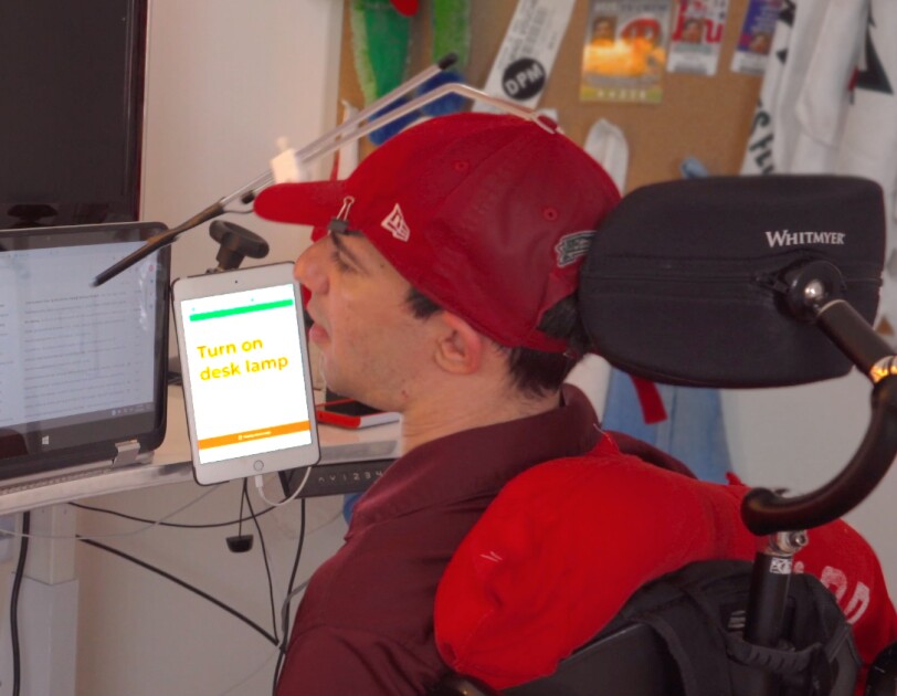 Man using Voiceitt app