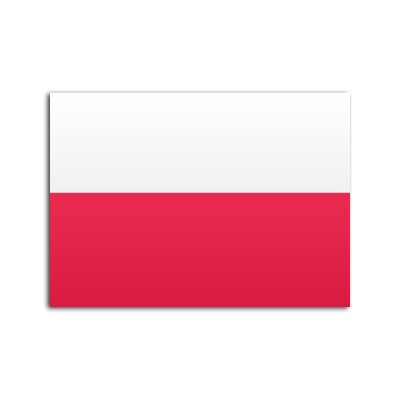 Flat flag of Poland on white background