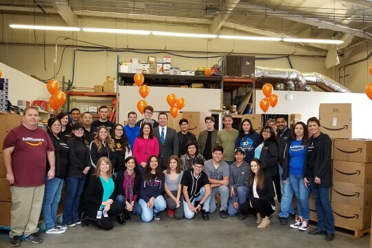 Amazon volunteers at community event