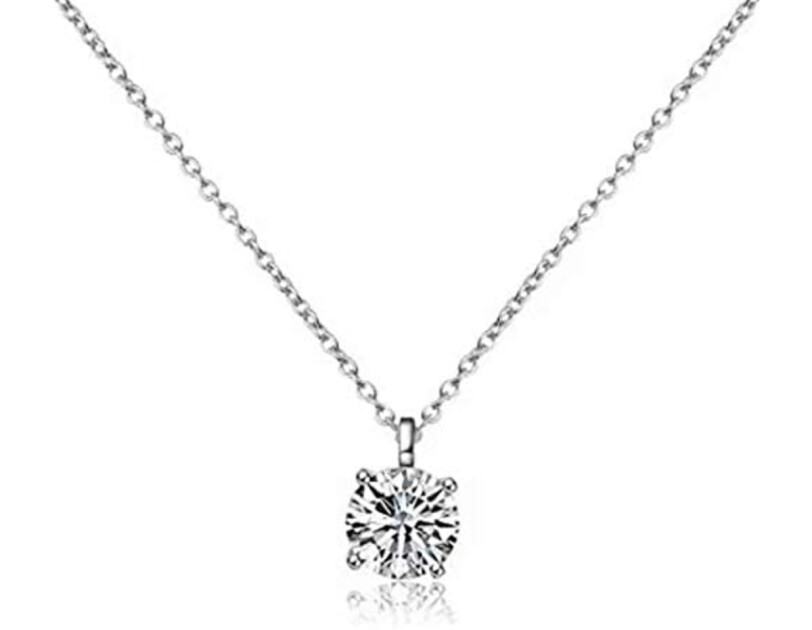 All For Love zirconia diamond necklace with sterling silver chain