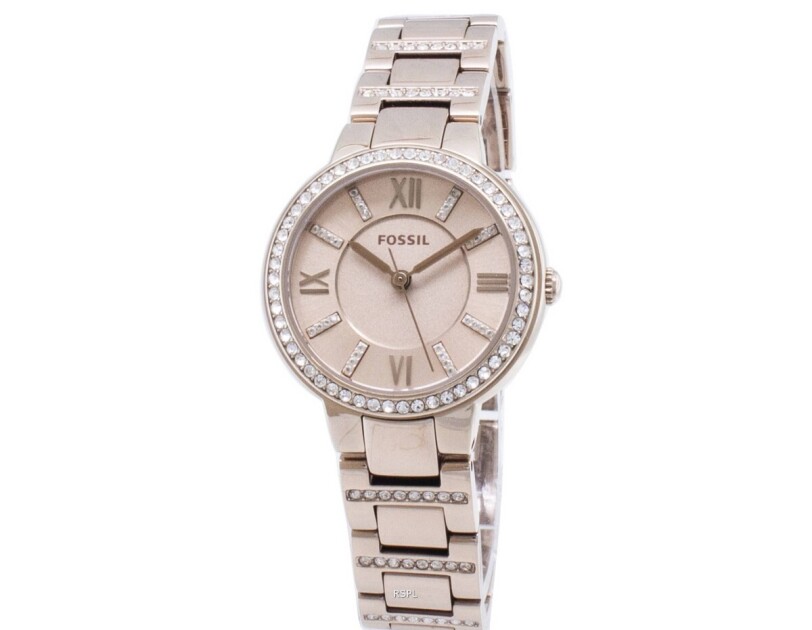 Fossil Virginia stainless steel crystal-accented watch