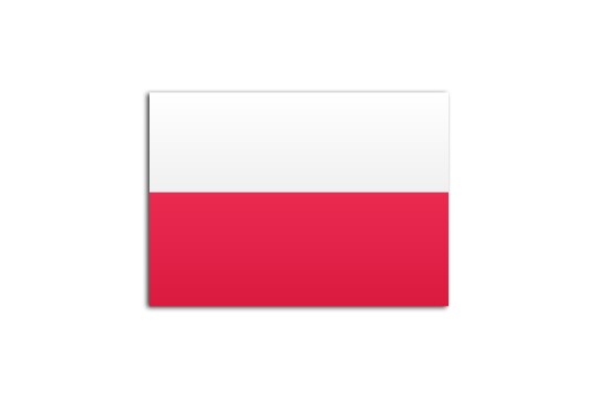 Flat flag of Poland on white background