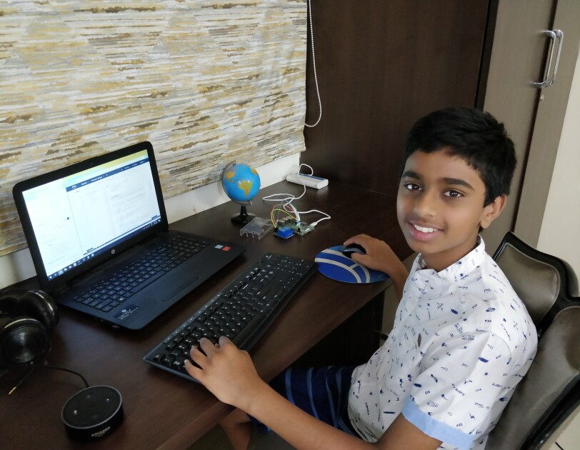 School boy Shyaam builds skills for Alexa