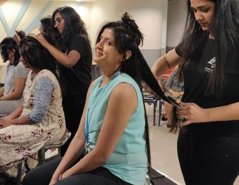 An Amazon mom getting a makeover