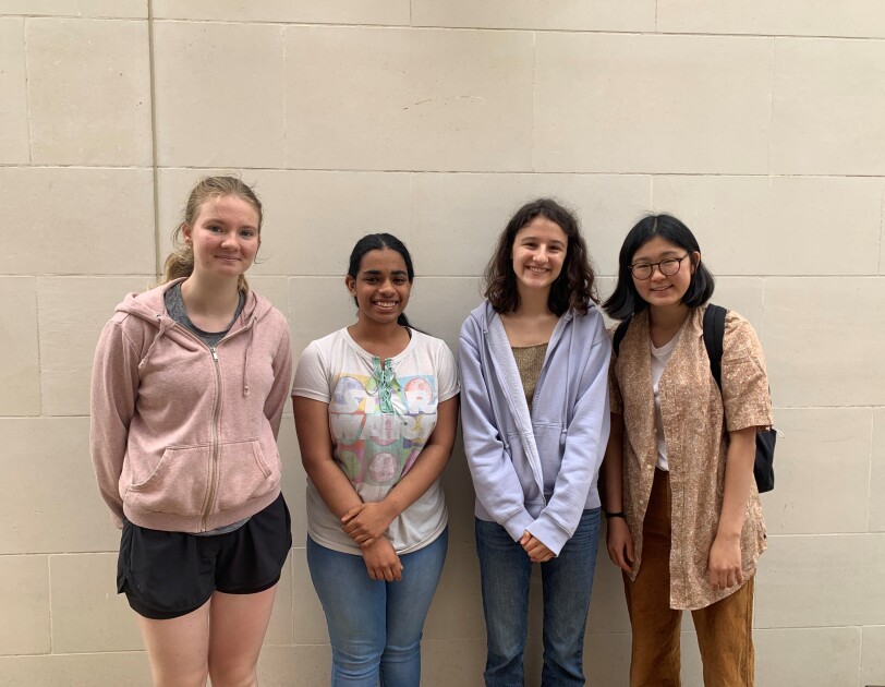 Team pic of St Paul's Girls School L-R Megan Gill, Radhika Iyer, Olympia Adipa, Vivien Wu