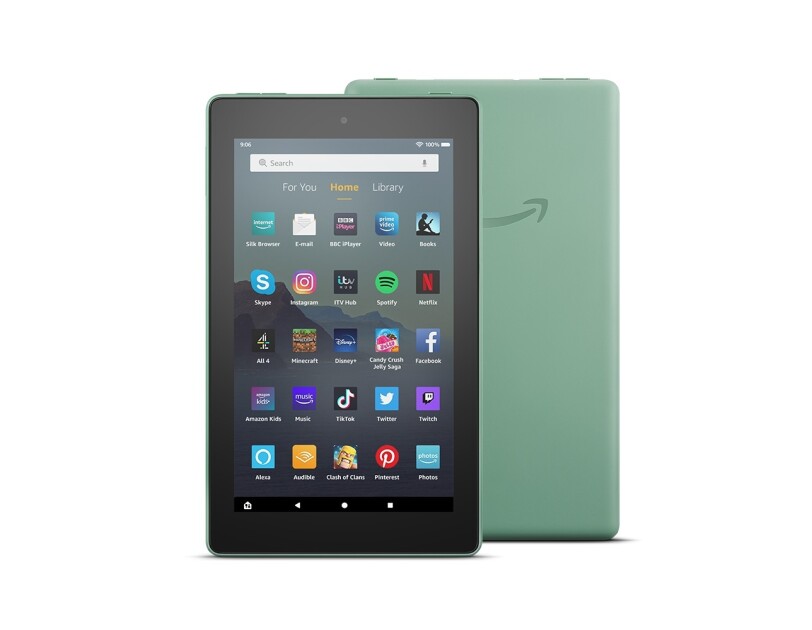 Product shot of an Amazon Kindle Fire.