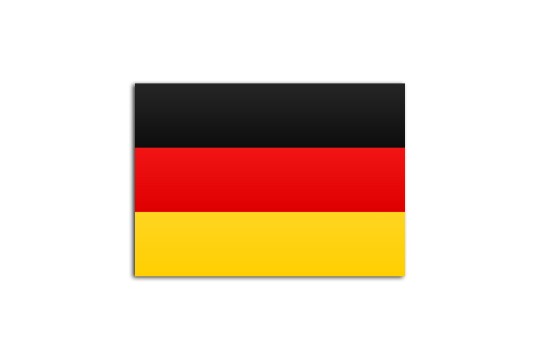 Flat flag of Germany on a white background