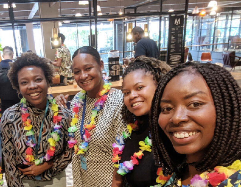 A selfie of Amazon employees from the Black Employee Network