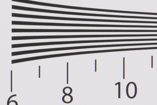 Nine black lines on a light background. As the lines move from left to right they converge. Below the lines are the numbers 6, 8, and 10.
