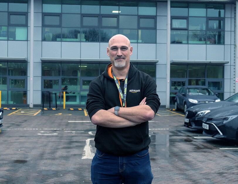 Paul Fawkes standing outside of the Hemel Hempstead Fulfilment Centre.