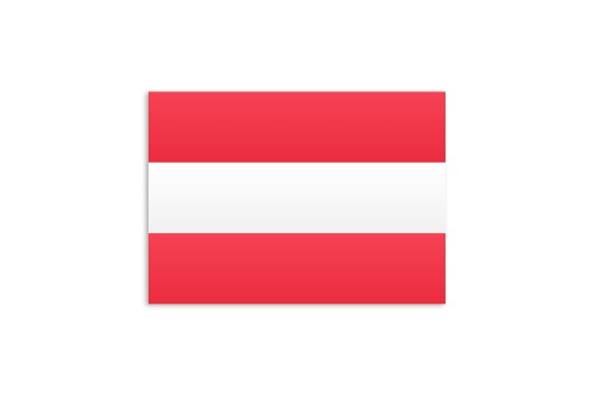 Flat flag of Austria on a white background