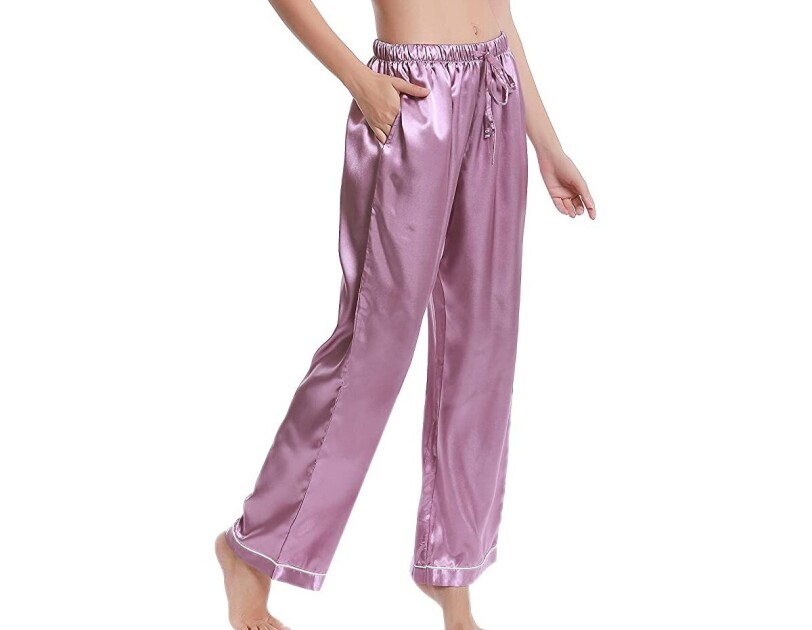 Lavenderi silk satin pajama pants