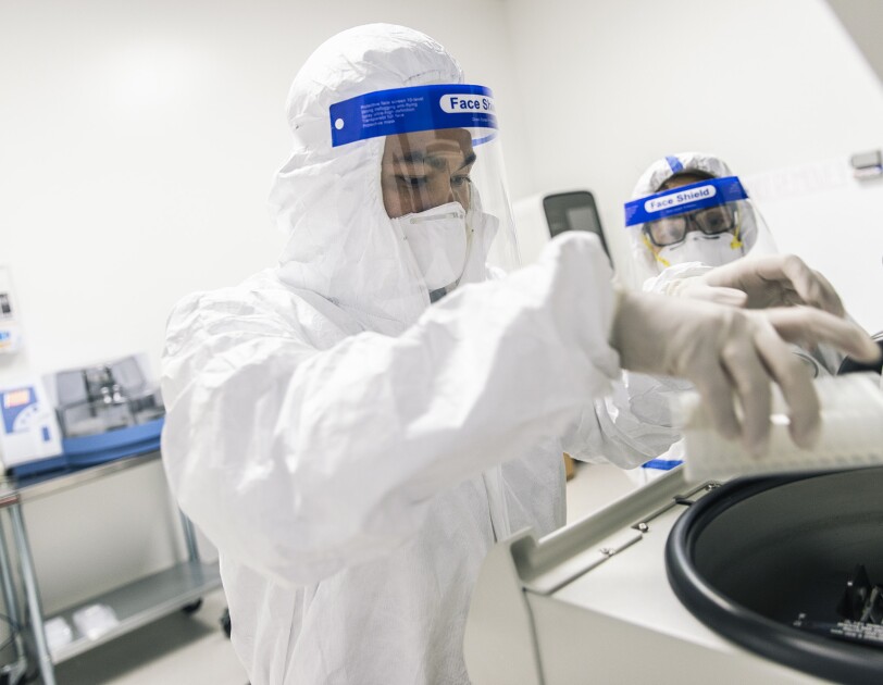 Inside a medical laboratory