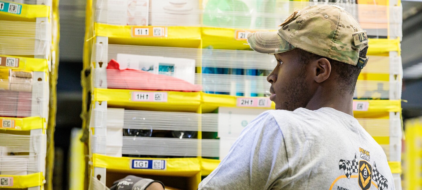 A US Army Veteran and Amazon Fulfillment Associate working in Baltimore, MD