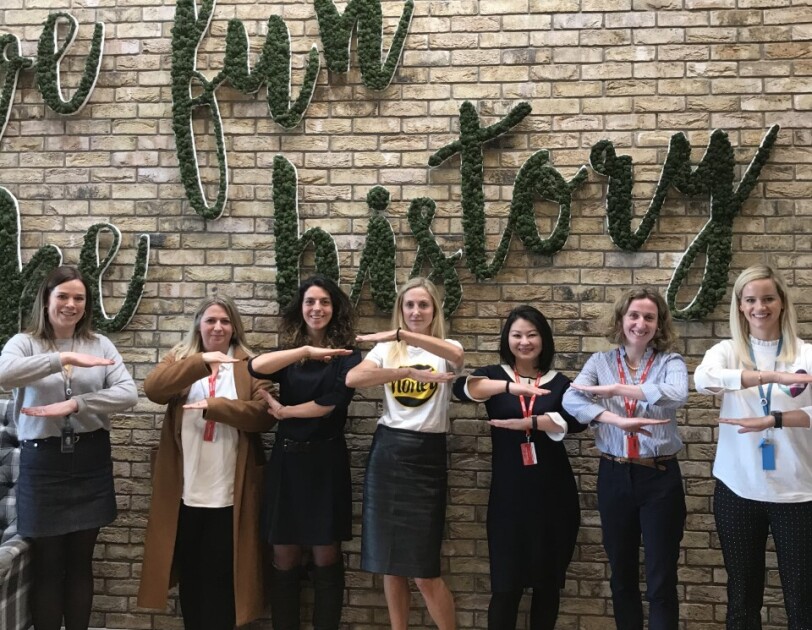 Amazon employees celebrating International Women's Day