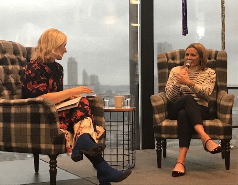 Gabby Logan and Nicola Kemp, Managing Editor for BRITE at Creativebrief
