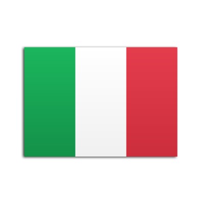 Flat flag of Italy on a white background