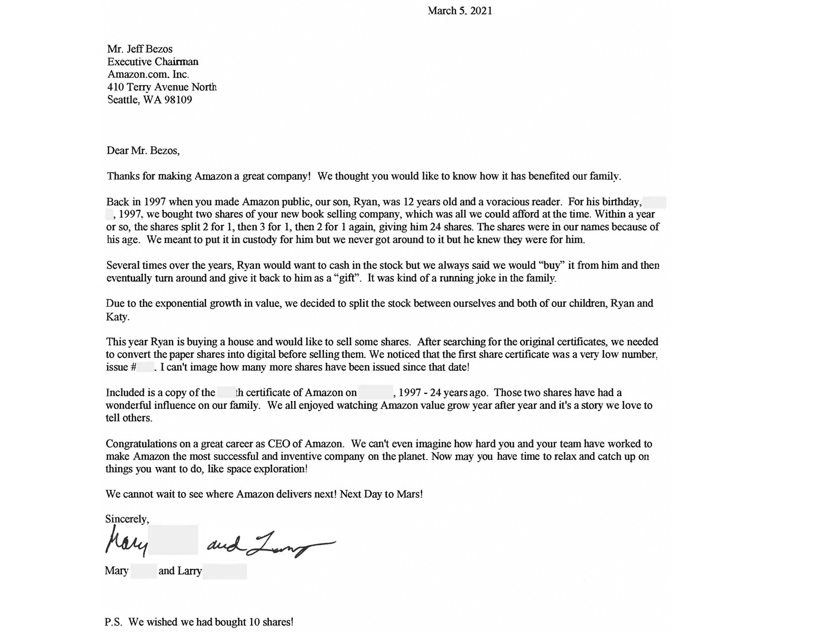 2020 Letter to Shareholders