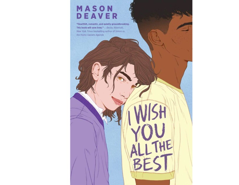 Blue book cover featuring too male figures with the text, I wish you all the best