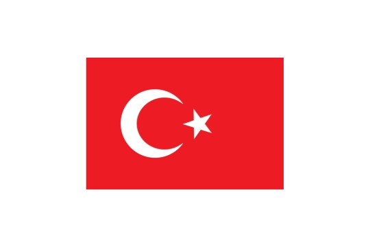 Turkish flag on white background