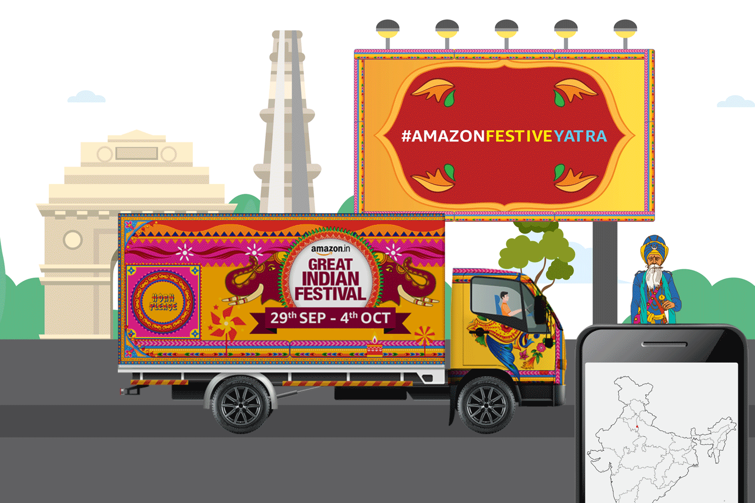 Truck in Mathura - Amazon Festive Yatra