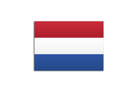 Flat flag of Netherlands on white background