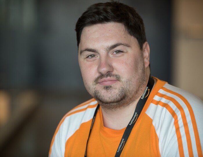 Andrew Kirkby, fulfilment centre employee at Amazon in Doncaster, pictured at the Amazon office in Seattle