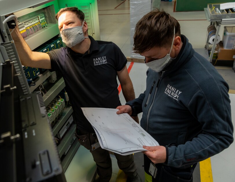 Engineering teams at AWS supplier Hanley Energy, based in Dublin.