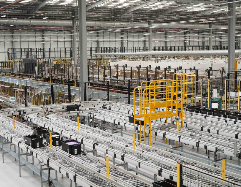 Inside an Amazon fulfilment centre