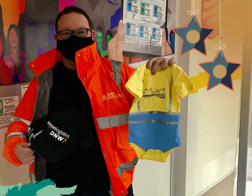 Marcs Designerstücke für seine Kolleginnen und Kollegen im Verteilzentrum Eschweiler.