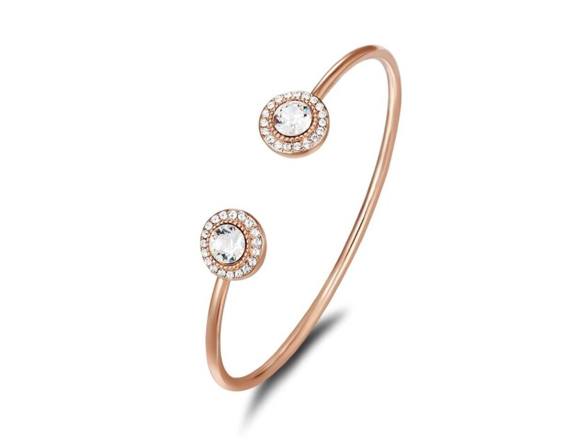 Mestige rose gold Ayla bangle with Swarovski crystals