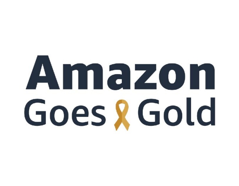 Image of the Amazon Goes Gold logo, a campaign to support awareness and research around childhood cancer.