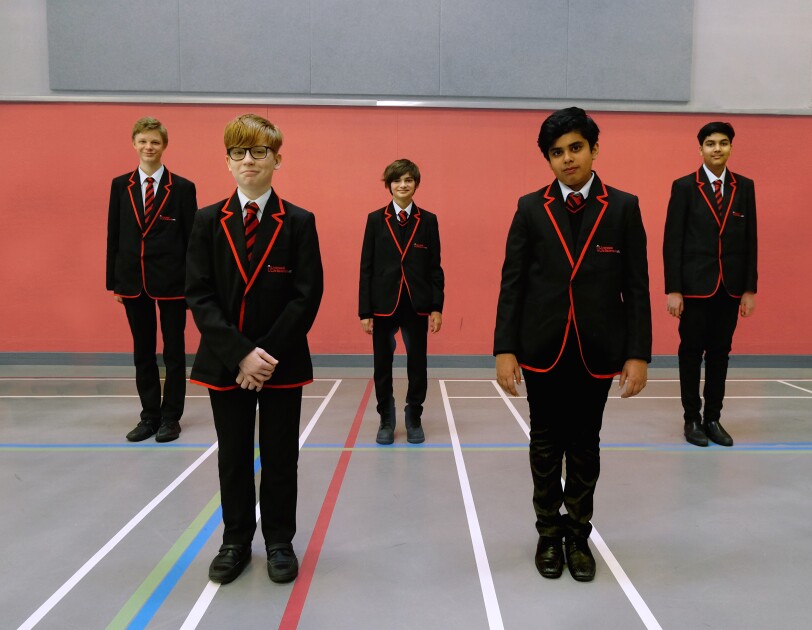 Plasticivore team (Liverpool Life Sciences UTC) L-R Tamino, Jayden, Mateo, Monas, Aakash