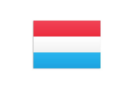 Flat Luxembourg flag on a white background