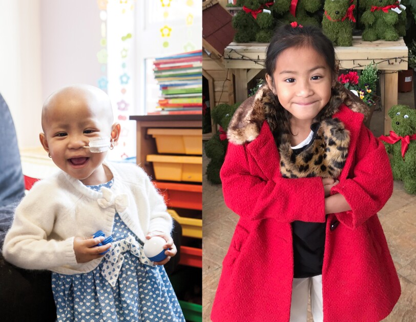 Cassey Abella underwent surgery, chemotherapy, stem cell treatment and radiotherapy before the age of two thanks to support from CLIC Sargent. She will celebrate her eight birthday later this month and remains well and happy