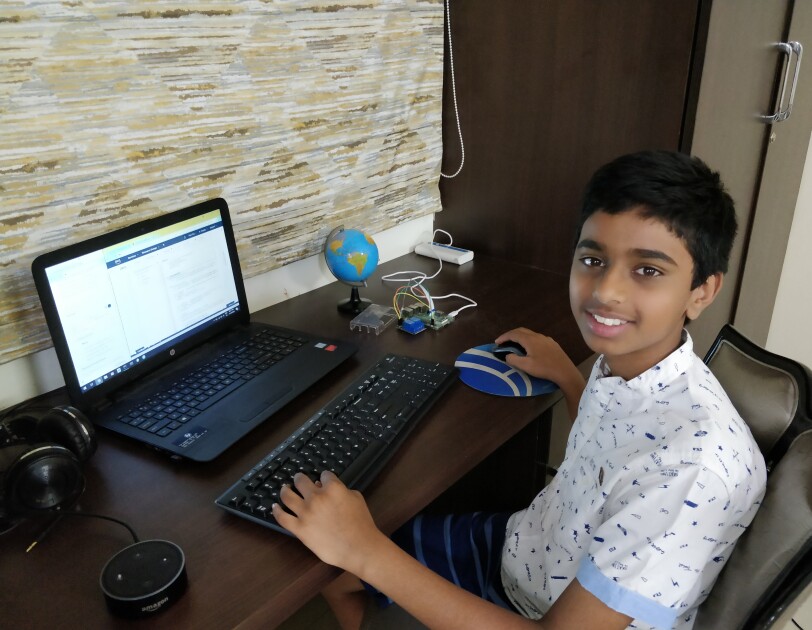 School boy Shyaam builds skills for Alexa